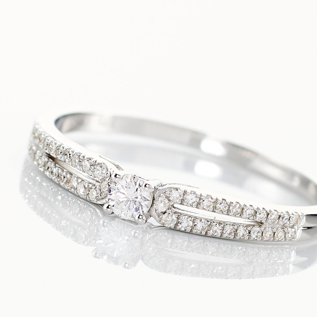 Bague Solitaire Katalina Or Blanc Diamant - Bagues solitaires Femme | Histoire d&rsquo;Or