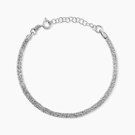 Bracelet Abie Torsade Argent Blanc - Bracelets Femme | Histoire d&rsquo;Or