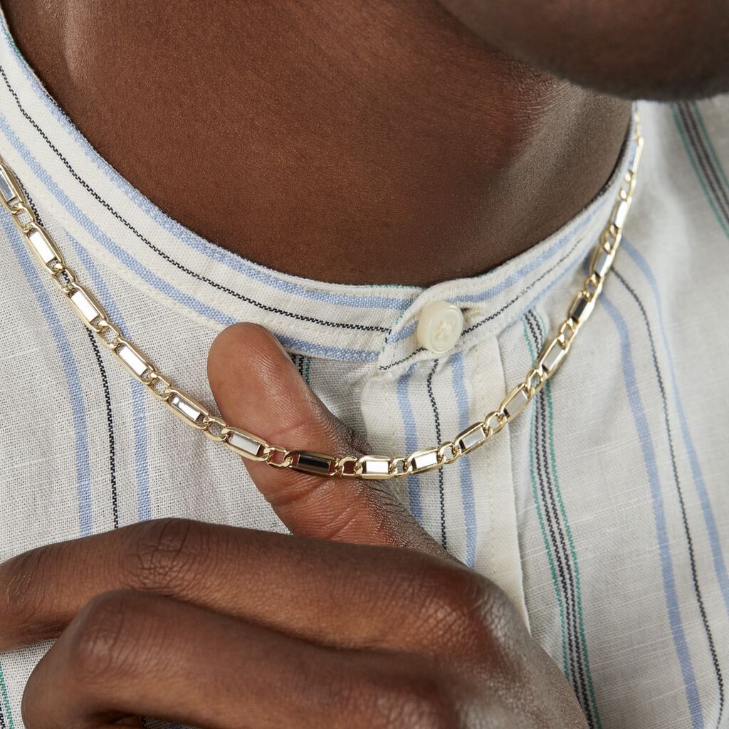 Collier Danae Plaquette Or Bicolore - Chaines Homme | Histoire d’Or