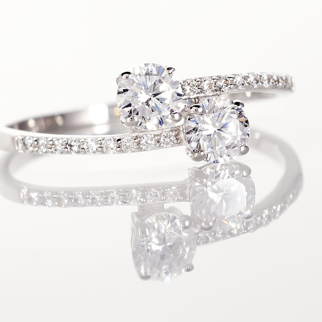 Bague Arista Or Blanc Oxyde De Zirconium - Bagues avec pierre Femme | Histoire d&rsquo;Or