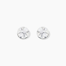 Boucles D'oreilles Puces Loeiza Argent Blanc Oxyde De Zirconium - Boucles d'oreilles fantaisie Femme | Histoire d’Or