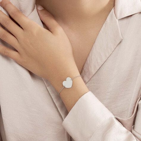 Bracelet Kanitha Argent Blanc - Bracelets Coeur Femme | Histoire d’Or