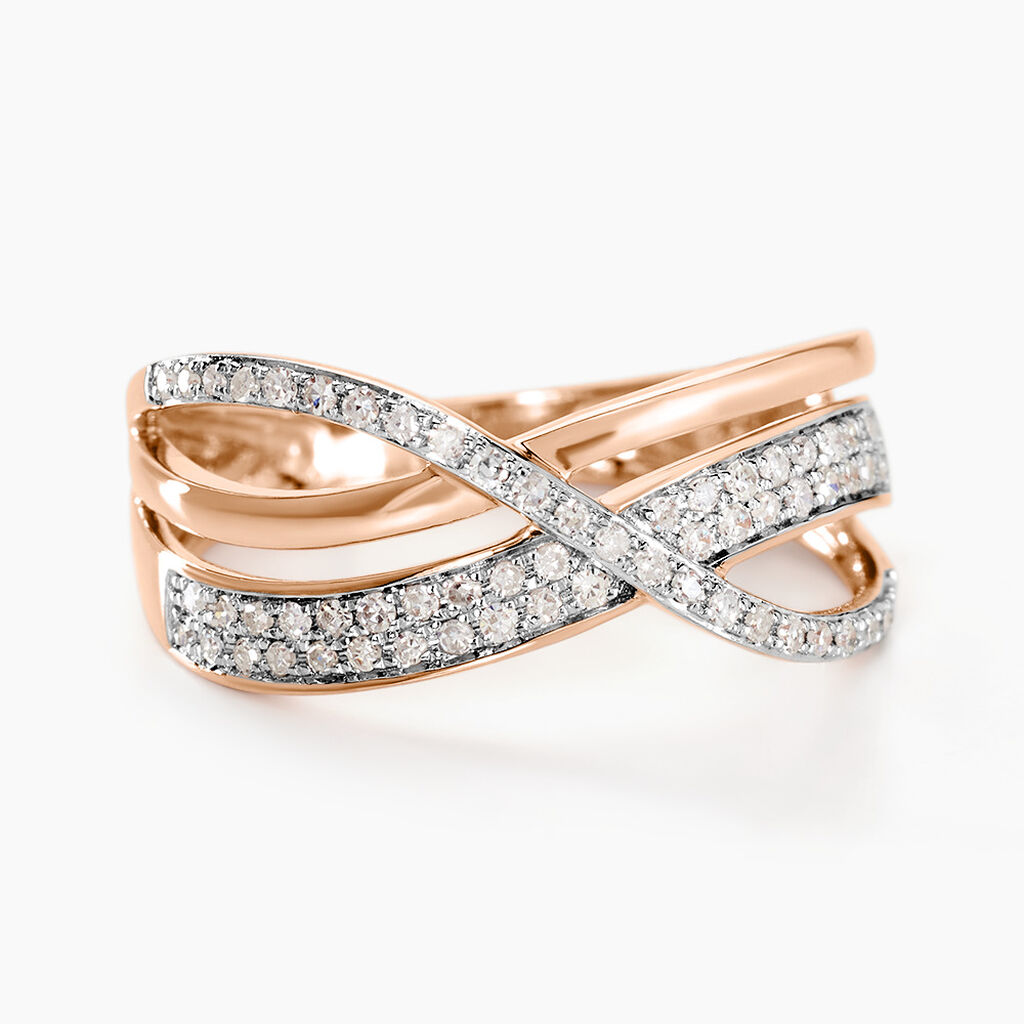 Bague Emilie Or Rose Diamant - Bagues avec pierre Femme | Histoire d&rsquo;Or