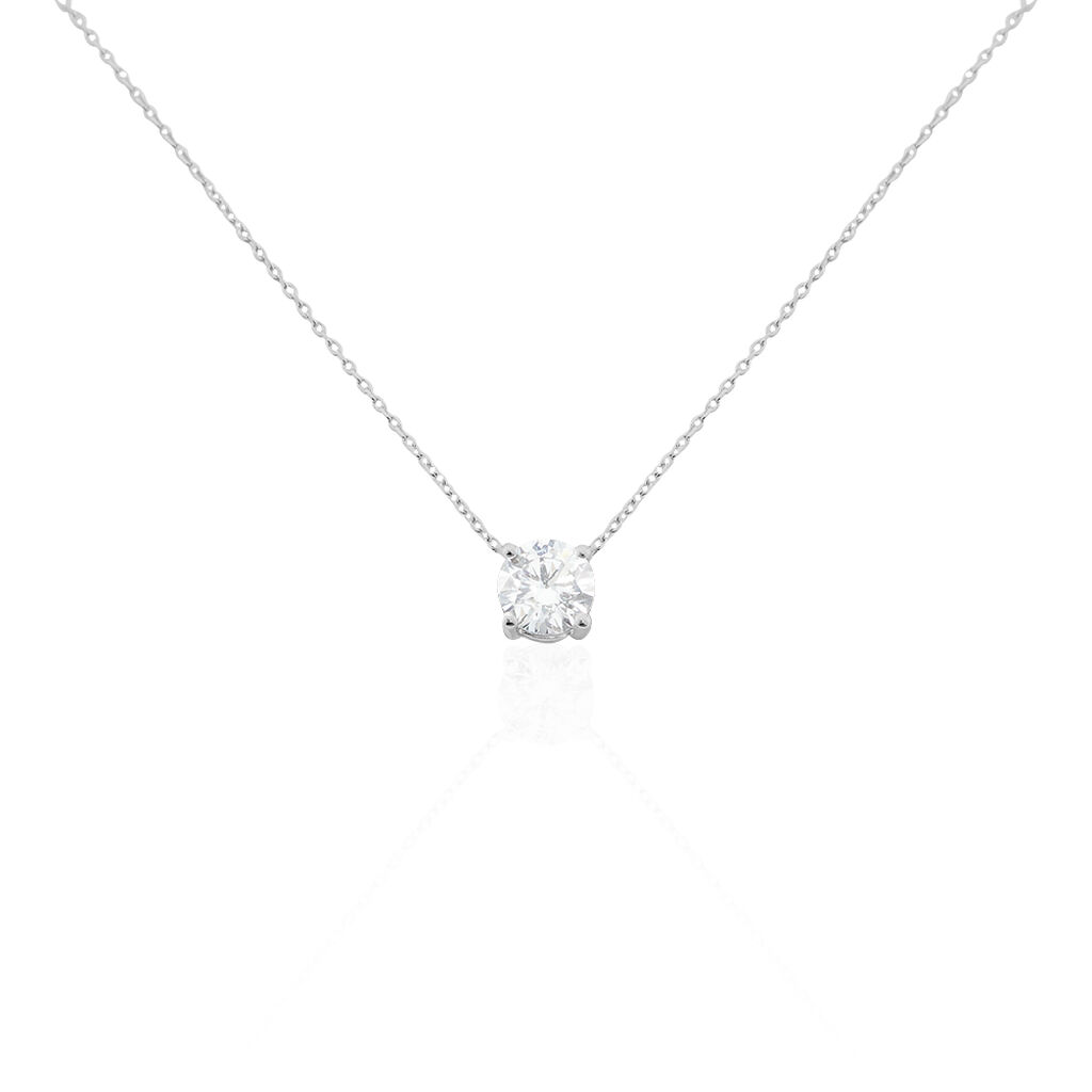 Collier Collection Aphrodite Or Blanc Diamant Synthetique - Colliers Femme | Histoire d’Or