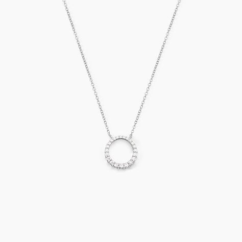 Collier Ela&iuml;s Argent Blanc Oxyde De Zirconium - Colliers fantaisie Femme | Histoire d&rsquo;Or