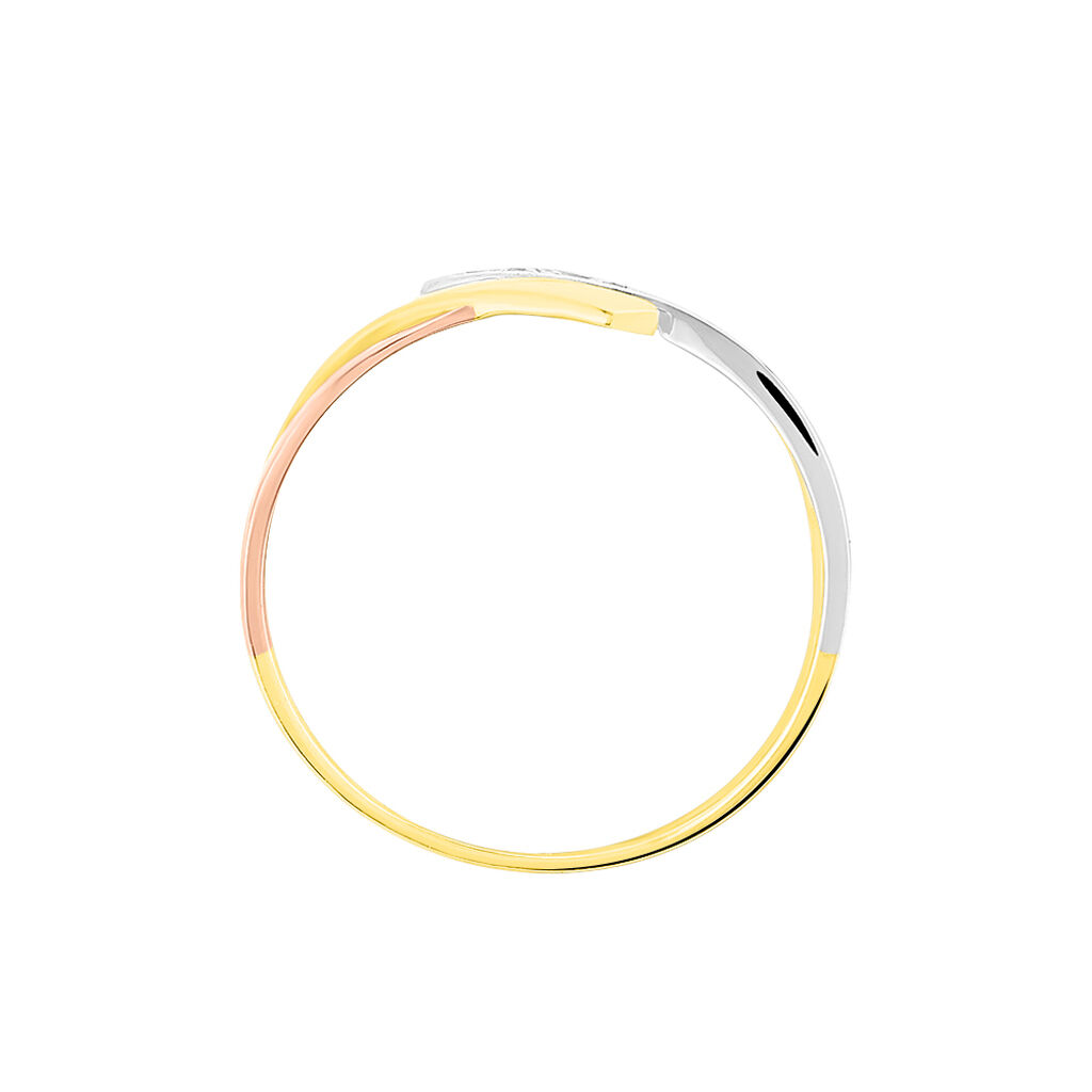 Bague Ainhoa Or Tricolore Diamant - Bagues avec pierre Femme | Histoire d’Or