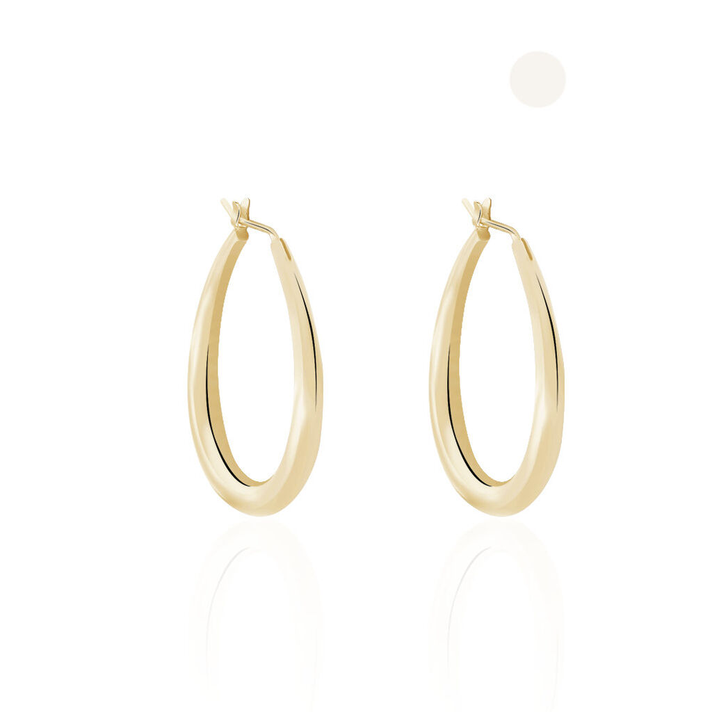 Créoles Olivia Ovale Plaqué Or Jaune - Boucles d'oreilles créoles Femme | Histoire d’Or