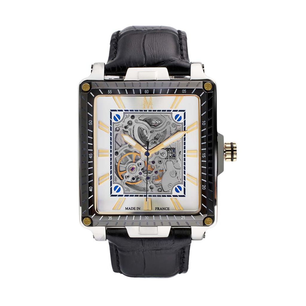 Montre Montignac Square Automatique Argent&eacute; - Montres Homme | Histoire d&rsquo;Or