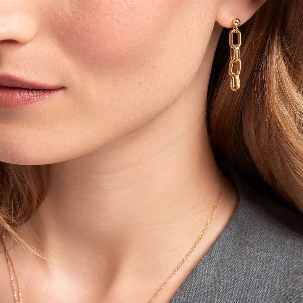 Boucles D'oreilles Pendantes Linkora Or Jaune - Boucles d'oreilles pendantes Femme | Histoire d’Or