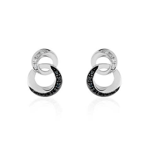 Boucles D'oreilles Puces Or Blanc Tessalia Diamants - Clous d'oreilles Femme | Histoire d’Or