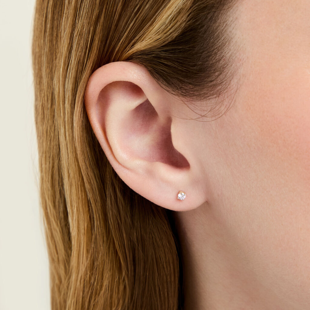 Boucle D'oreille Puce Unitaire Victoria Or Jaune Diamant - Boucles d'oreilles pierres pr&eacute;cieuses Famille | Histoire d&rsquo;Or