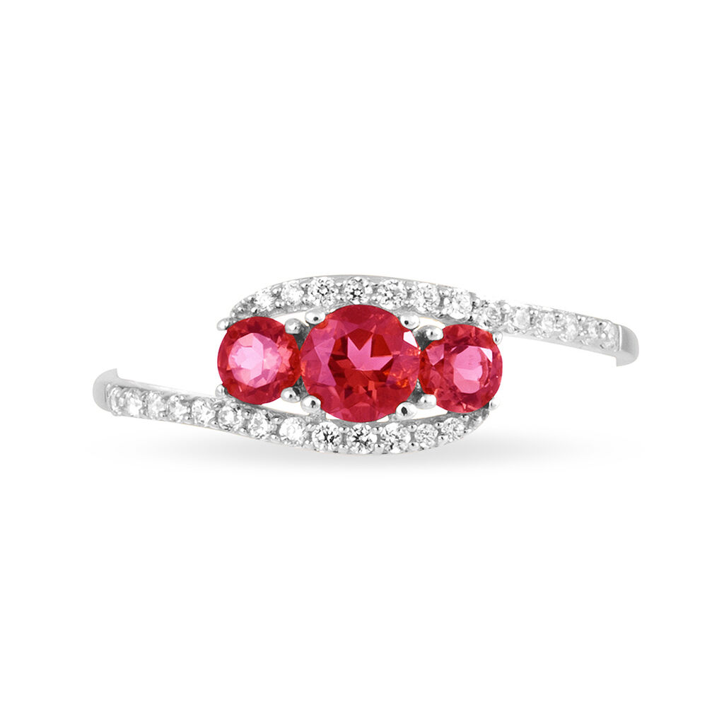 Bague Chloe Or Blanc Rubis Et Diamant - Bagues solitaires Femme | Histoire d&rsquo;Or