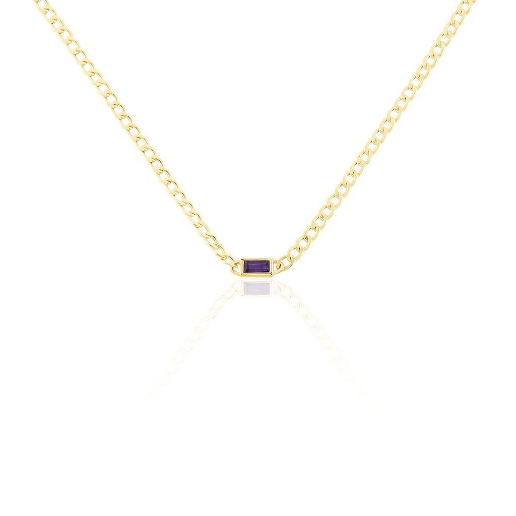 Collier Chain Or Jaune Am&eacute;thyste - Colliers Femme | Histoire d&rsquo;Or