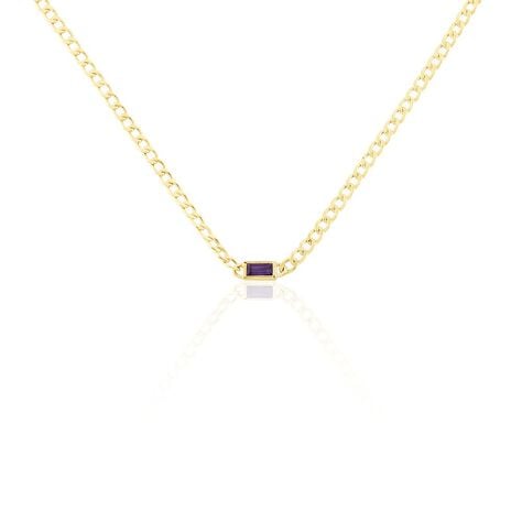 Collier Chain Or Jaune Am&eacute;thyste - Colliers Femme | Histoire d&rsquo;Or