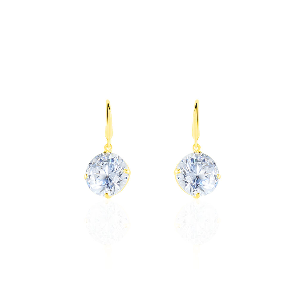 Boucles D'oreilles Pendantes Oxyde Rond Or Jaune Oxyde De Zirconium - Boucles d'oreilles pendantes Femme | Histoire d’Or