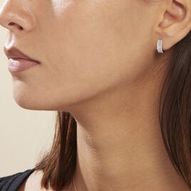Créoles Or Blanc Ailin Diamants - Boucles d'oreilles créoles Femme | Histoire d’Or