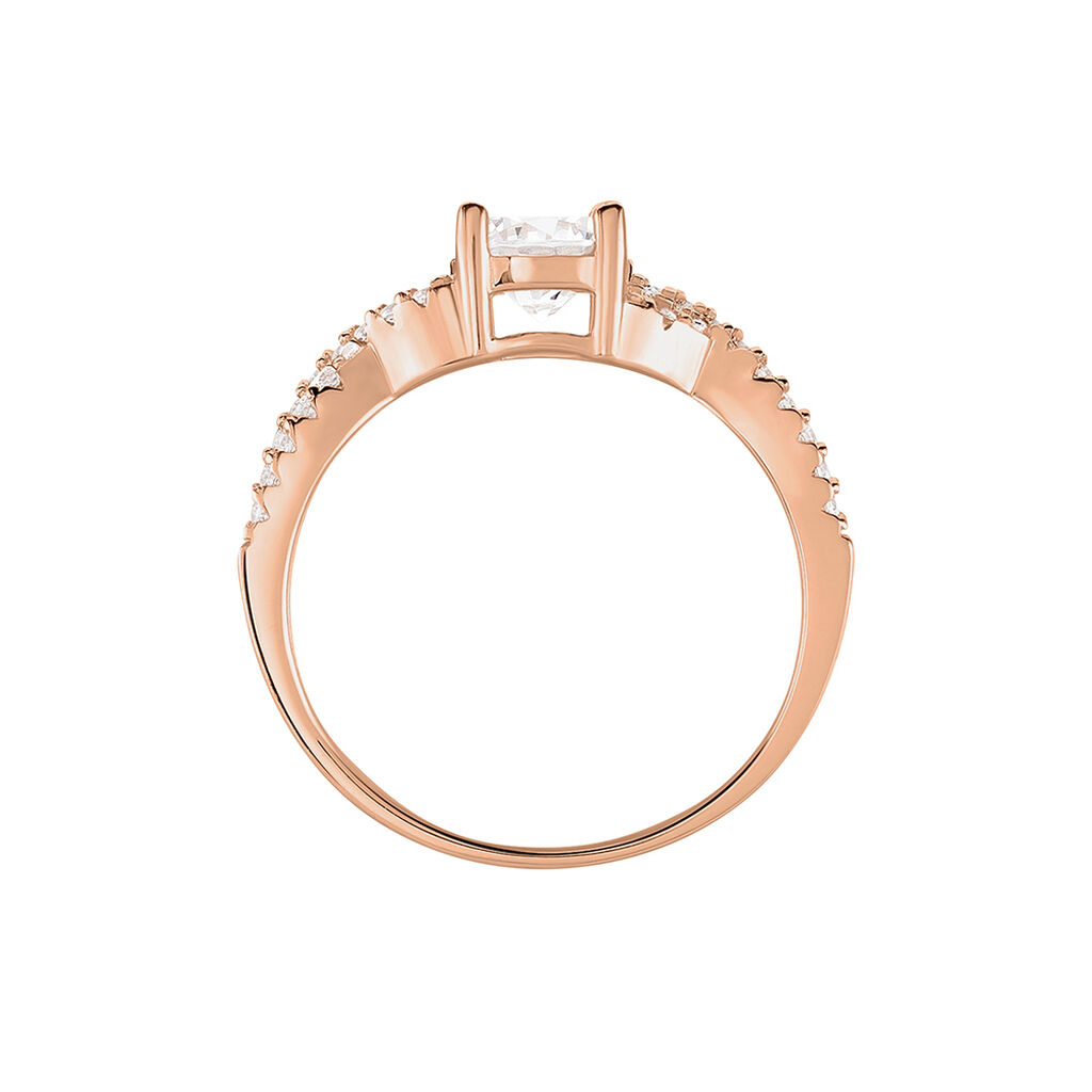 Bague Karin Argent Rose Oxyde De Zirconium - Bagues solitaires Femme | Histoire d&rsquo;Or
