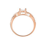 Bague Karin Argent Rose Oxyde De Zirconium - Bagues solitaires Femme | Histoire d&rsquo;Or