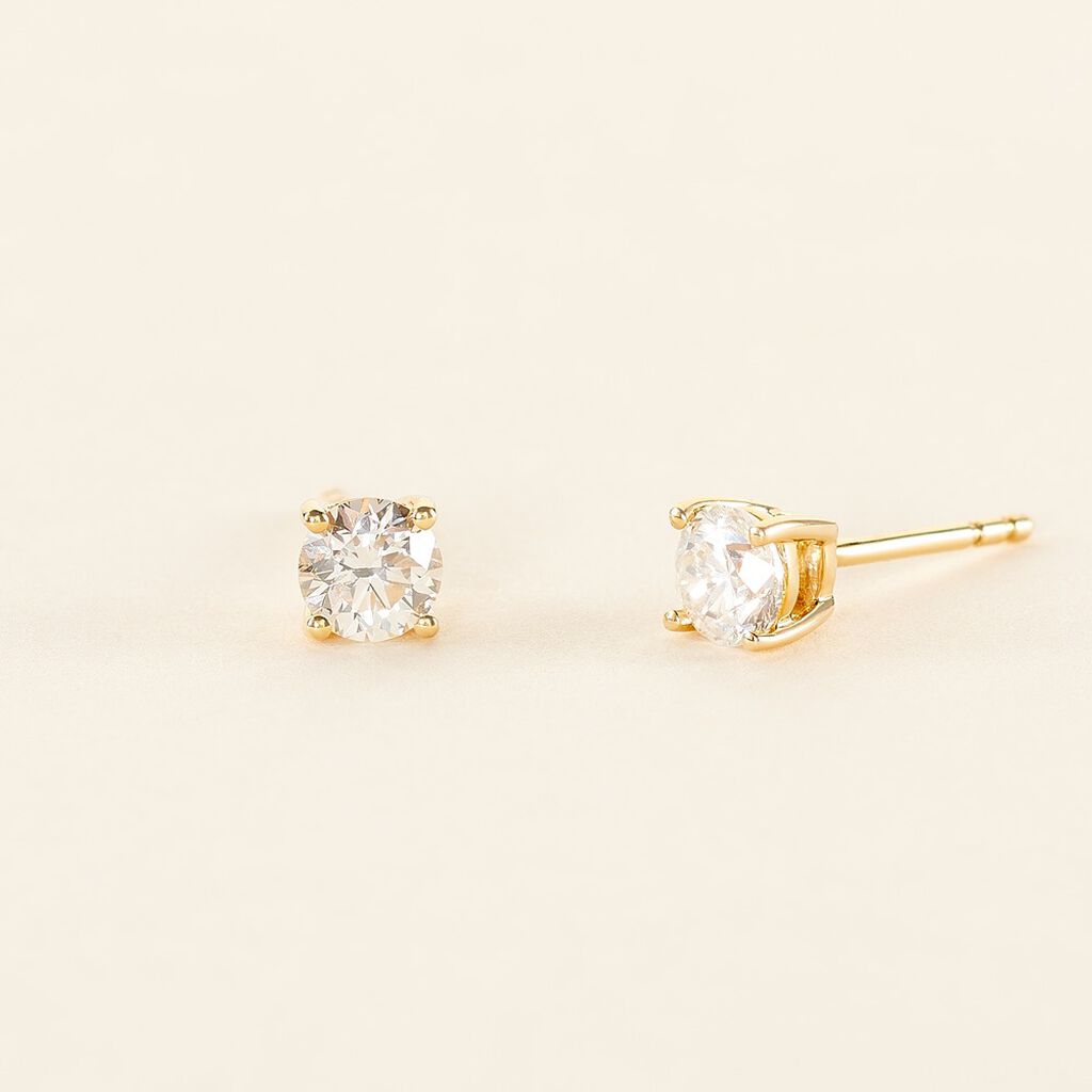 Boucles D'oreilles Puces Aphrodite Or Jaune Diamant - Clous d'oreilles Homme | Histoire d’Or
