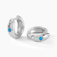 Créoles Ocean Argent Blanc Oxyde De Zirconium