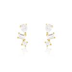 Boucles D'oreilles Puces Osip Or Jaune Oxyde De Zirconium - Clous d'oreilles Femme | Histoire d&rsquo;Or