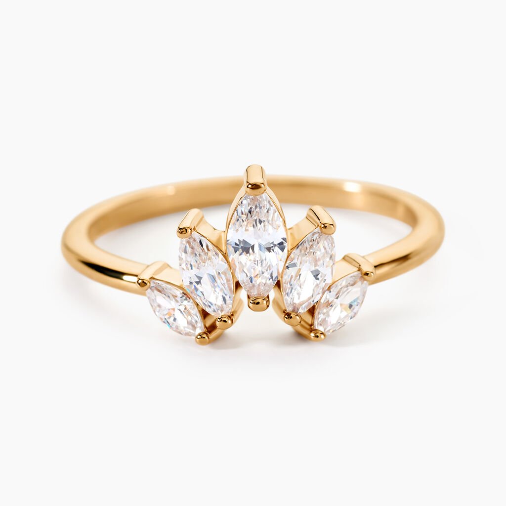 Bague Amazonia Plaqu&eacute; Or Jaune Oxyde De Zirconium - Bagues avec pierre Femme | Histoire d&rsquo;Or