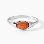 Bague Marquita Argent Blanc Ambre - Bagues solitaires Femme | Histoire d&rsquo;Or