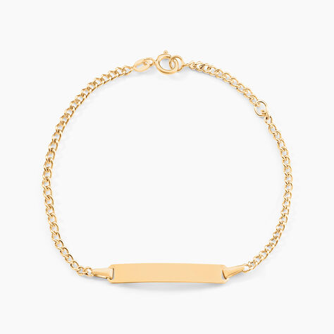 Bracelet Identit&eacute; Etheline Maille Gourmette Or Jaune - Bracelets Communion Enfant | Histoire d&rsquo;Or
