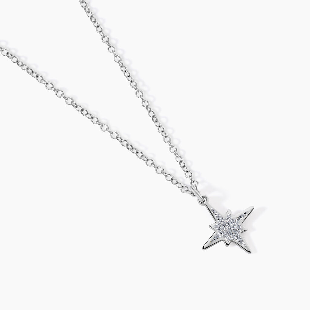 Collier Alcyone Argent Blanc - Ras de cou Femme | Histoire d&rsquo;Or