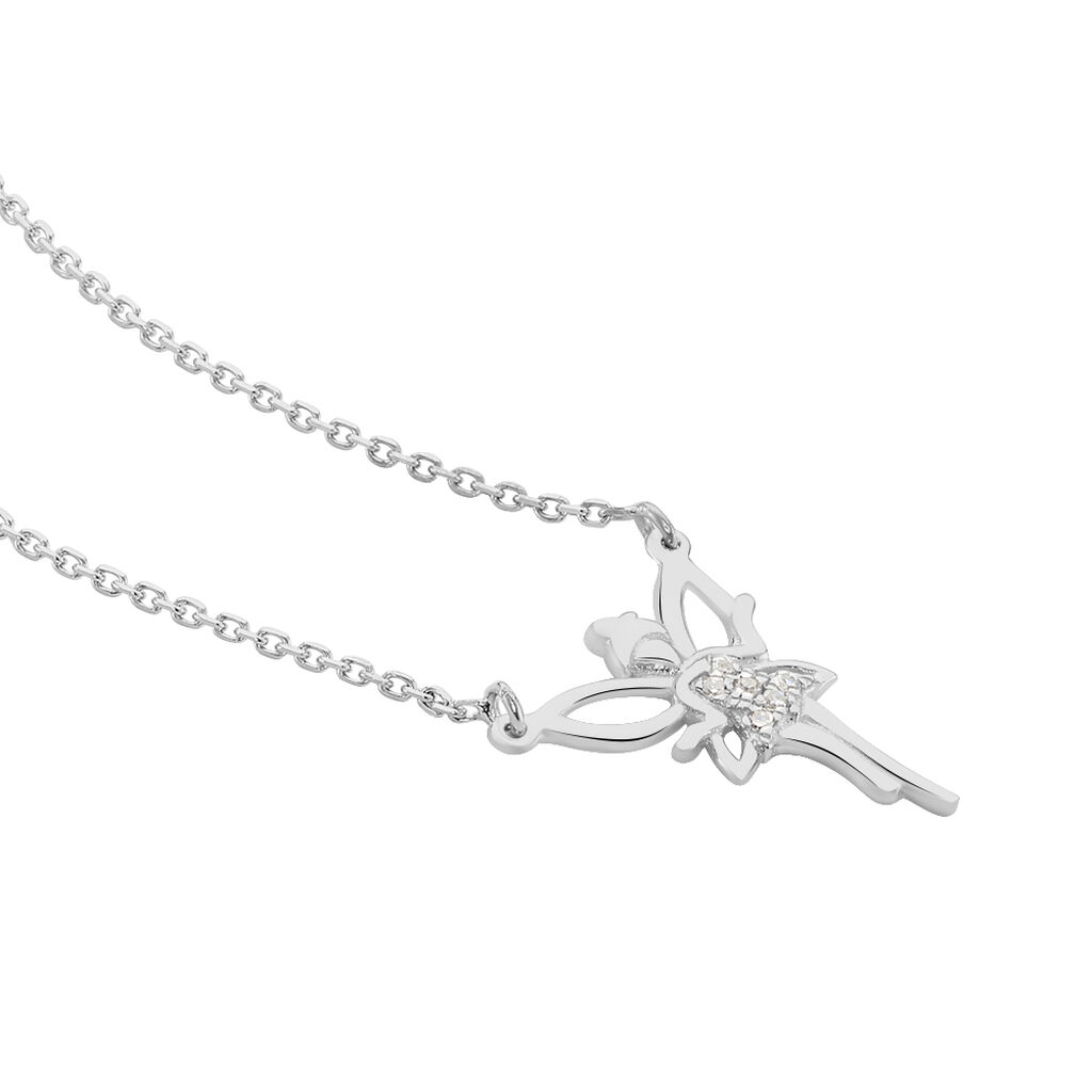 Collier Fee Or Blanc Diamant - Colliers Femme | Histoire d’Or