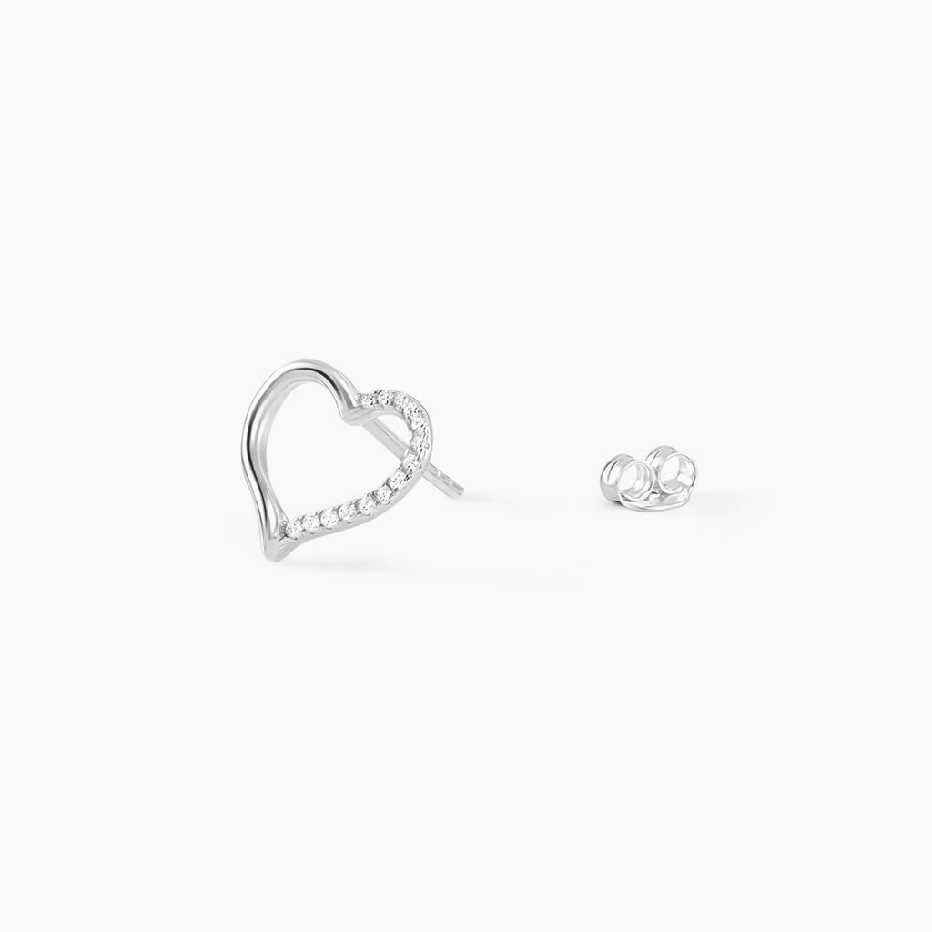 Boucles D'oreilles Puces Salona Argent Blanc Oxyde De Zirconium - Boucles d'oreilles fantaisie Femme | Histoire d’Or