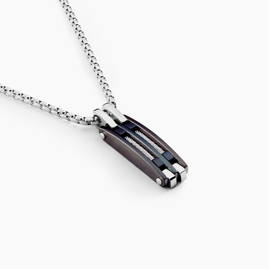 Collier Jourdan Priam Acier - F&ecirc;te des p&egrave;res Homme | Histoire d&rsquo;Or