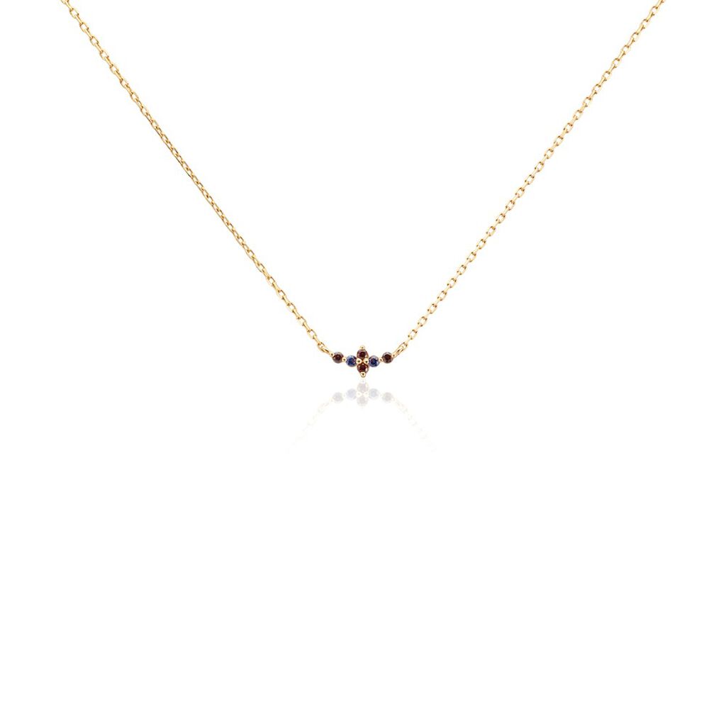 Collier C&eacute;ph&eacute;e Plaqu&eacute; Or Dor&eacute; Pierres De Synth&egrave;ses - Colliers fantaisie Femme | Histoire d&rsquo;Or