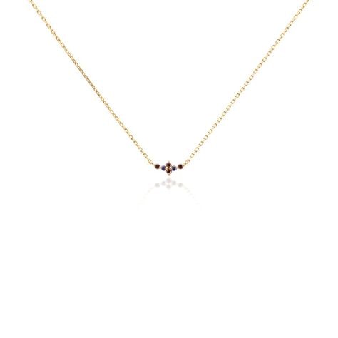 Collier C&eacute;ph&eacute;e Plaqu&eacute; Or Dor&eacute; Pierres De Synth&egrave;ses - Colliers fantaisie Femme | Histoire d&rsquo;Or