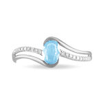 Bague Anja Or Blanc Topaze Et Diamant - Bagues solitaires Femme | Histoire d&rsquo;Or