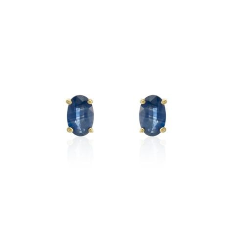 Boucles D'oreilles Puces Or Jaune Bellona Saphir - Clous d'oreilles Femme | Histoire d’Or
