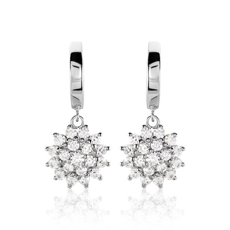 Créoles Argent Blanc Maximille Oxydes De Zirconium - Boucles d'oreilles créoles Femme | Histoire d’Or