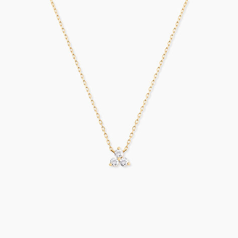 Collier Usoa Or Jaune Diamant Synth&eacute;tique - Colliers Femme | Histoire d&rsquo;Or