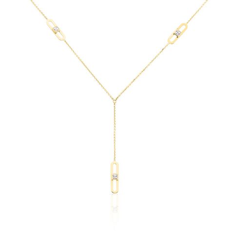 Collier Minimalist Chic Or Jaune Oxyde De Zirconium - Colliers Femme | Histoire d’Or