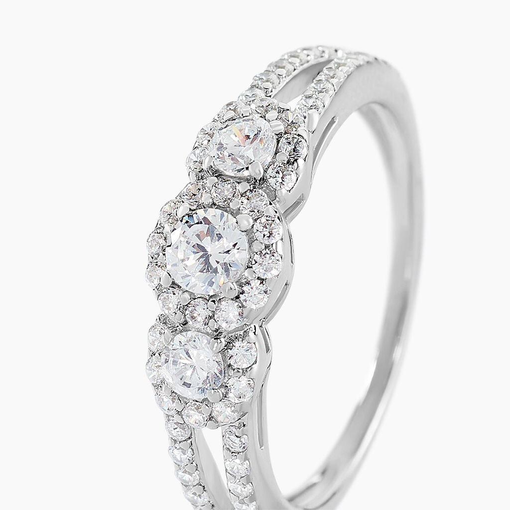 Bague Titemae Argent Blanc Oxyde De Zirconium - Bagues solitaires Femme | Histoire d’Or