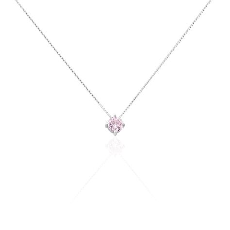 Collier Solitaire Argent Blanc Rio Santa Teresa Oxyde De Zirconium - Colliers fantaisie Femme | Histoire d&rsquo;Or