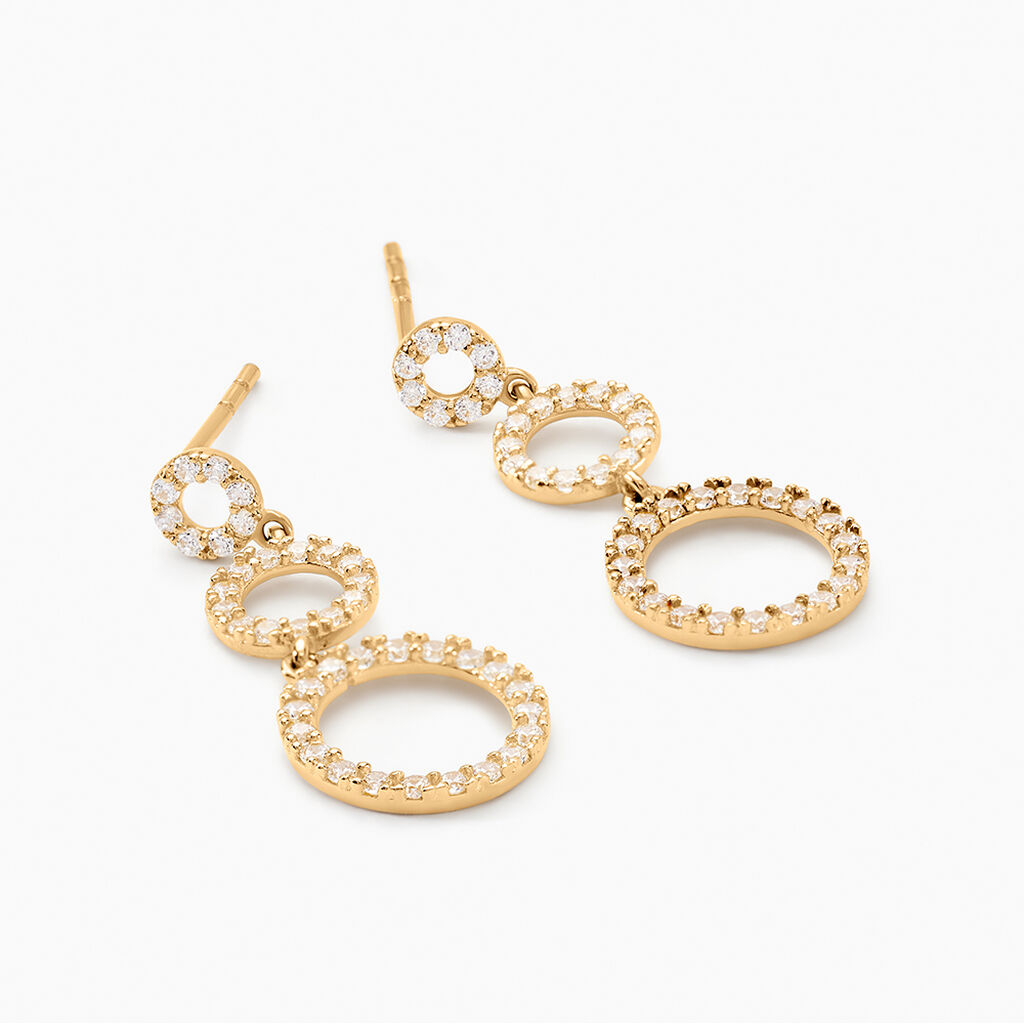Boucles D'oreilles Pendantes Camron Or Jaune Oxyde De Zirconium - Boucles d'oreilles pendantes Femme | Histoire d’Or