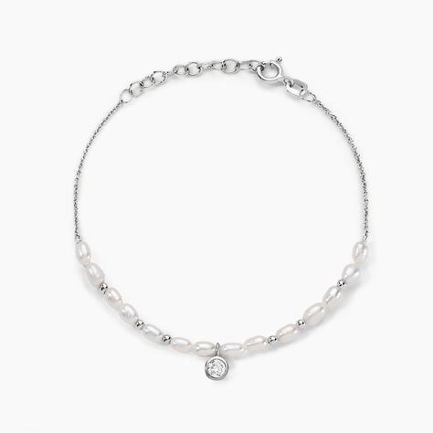 Bracelet Perlissima Argent Blanc Oxyde Et Perle De Culture - Bracelets Femme | Histoire d&rsquo;Or