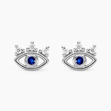Boucles D'oreilles Puces Hina Argent Blanc Oxyde De Zirconium - Boucles d'oreilles fantaisie Femme | Histoire d’Or
