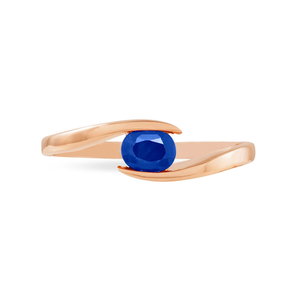 Bague Camilia Or Rose Saphir - Bagues solitaires Femme | Histoire d’Or