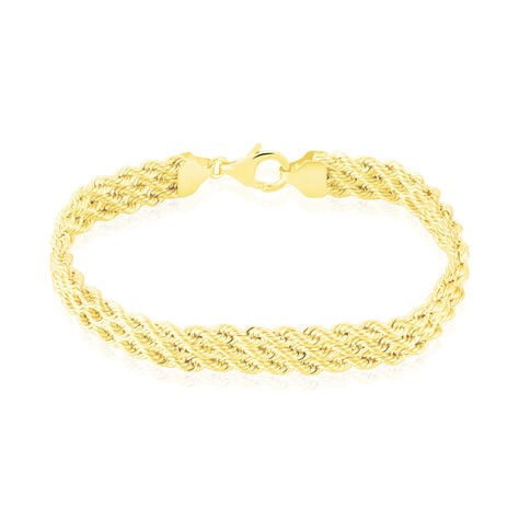 Bracelet Cordelia Maille Corde 3 Rangs Or Jaune - Bracelets cha&icirc;ne Femme | Histoire d&rsquo;Or