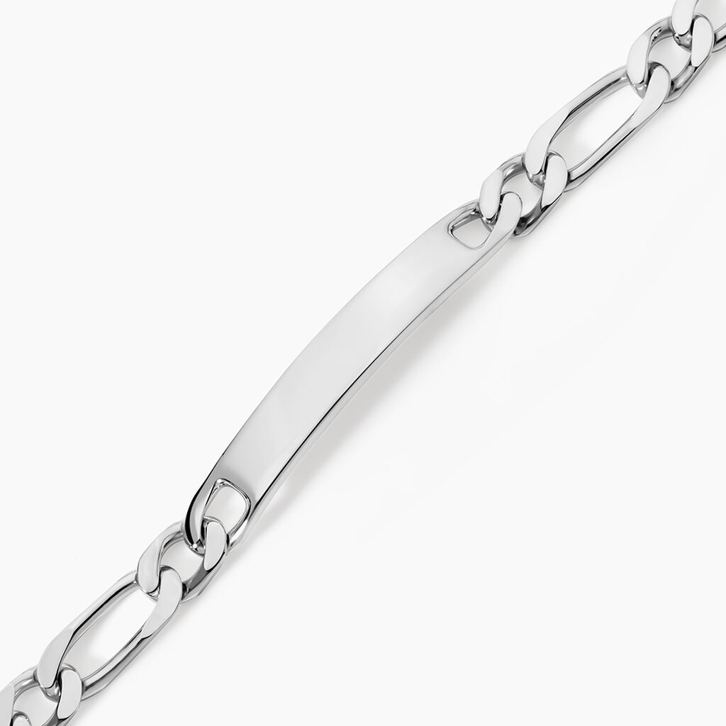 Bracelet Identit&eacute; Anilo Maille Alternee 1/1 Argent Blanc - Gourmettes Homme | Histoire d&rsquo;Or