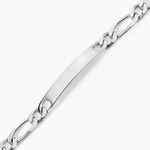 Bracelet Identit&eacute; Anilo Maille Alternee 1/1 Argent Blanc - Gourmettes Homme | Histoire d&rsquo;Or