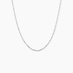 Cha&icirc;ne Imanie Maille Singapour Or Blanc - Chaines Femme | Histoire d&rsquo;Or