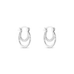 Cr&eacute;oles Argent Blanc Linnette Oxydes De Zirconium - Boucles d'oreilles cr&eacute;oles Femme | Histoire d&rsquo;Or